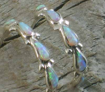 Opal Hoop Earrings